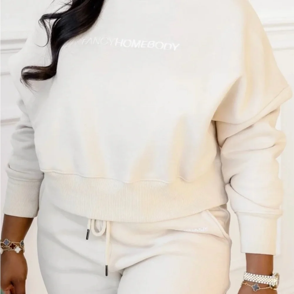 Fancy Homebody Black Crew Neck‎ Sweatshirt Comfort Athleisure XL